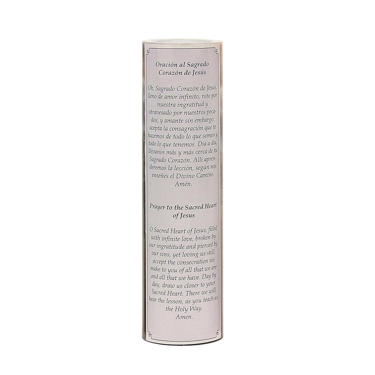 Stonebriar Flameless LED 8" Multi-color Religious Prayer Pillar Candle with Automatic Timer