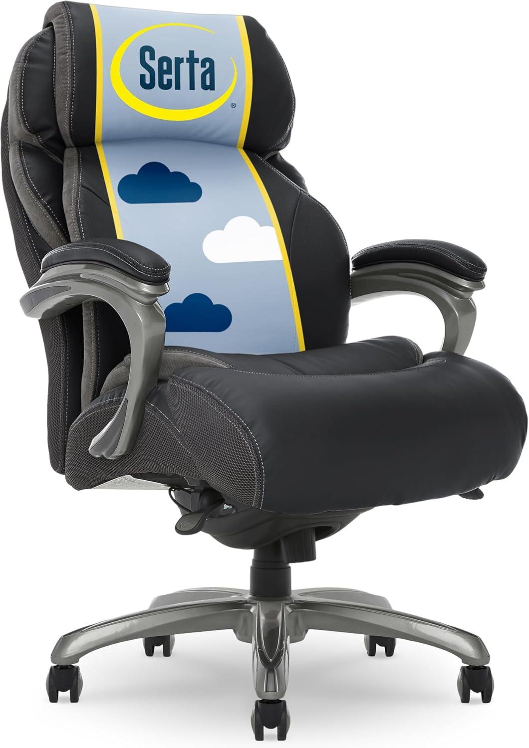 Serta Jackson Big and Tall Executive Office Chair with AIR Technology and Smart Layers