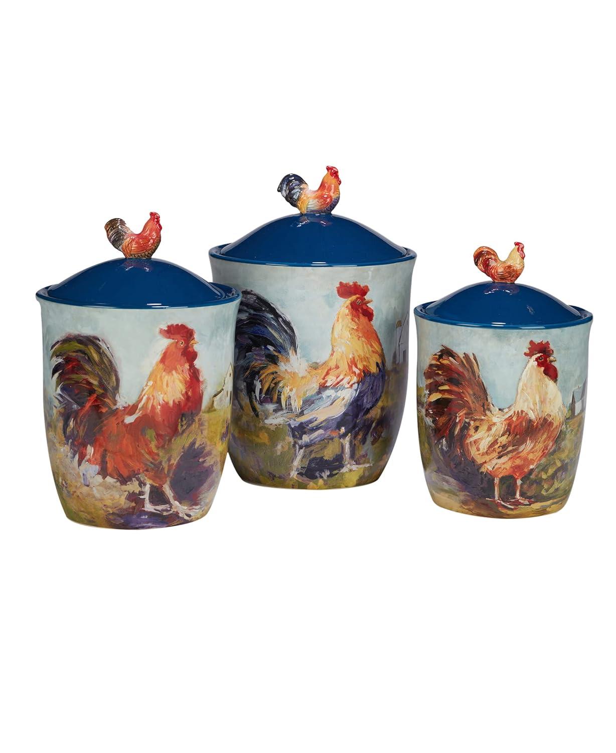 Certified International Certified International Rooster Meadow 3Pc Canister Set