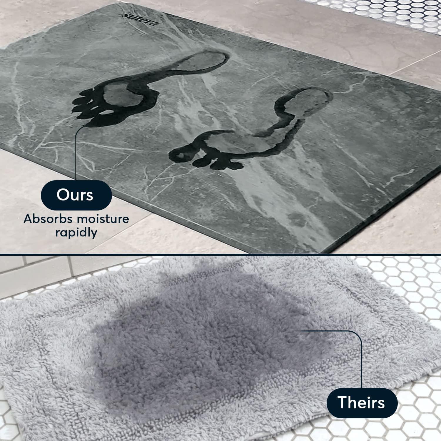 Slate Gray Diatomaceous Earth Non-Slip Bath Mat
