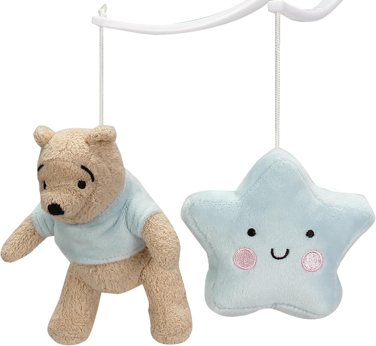 Bedtime Originals Starlight Pooh Musical Baby Crib Mobile - Blue, Animals