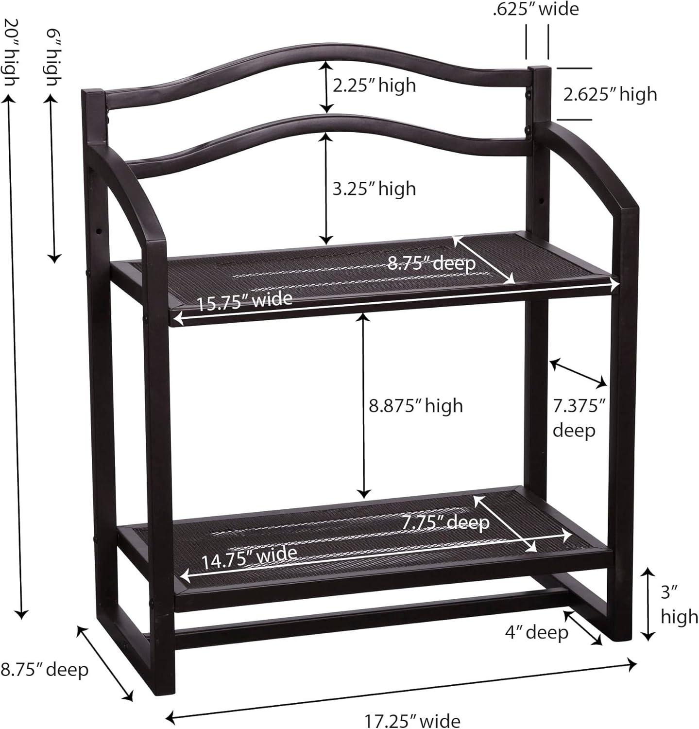 Household Essentials 2 Tier Metal Wall Mount Bathroom Storage Rack Espresso Brown: Over Toilet Shelves, Universal Storage