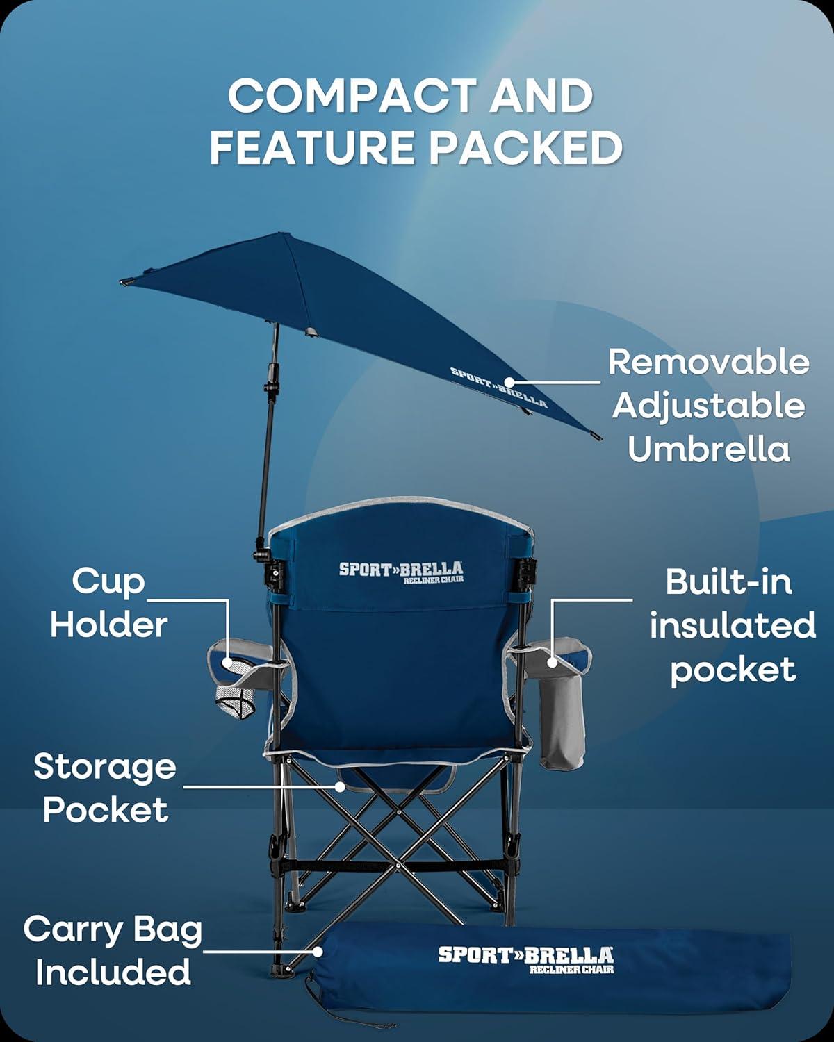 Sport-Brella Portable Recliner Chair - Midnight Blue
