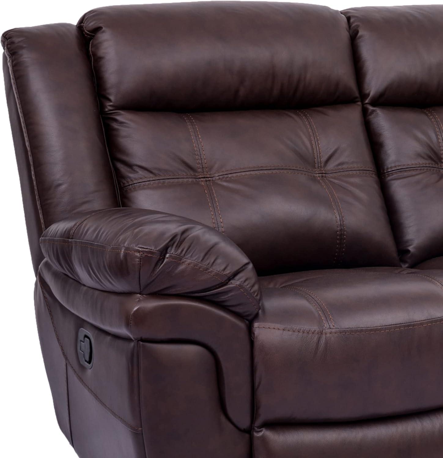 Marcel Manual Reclining Sofa in Dark Brown Leather