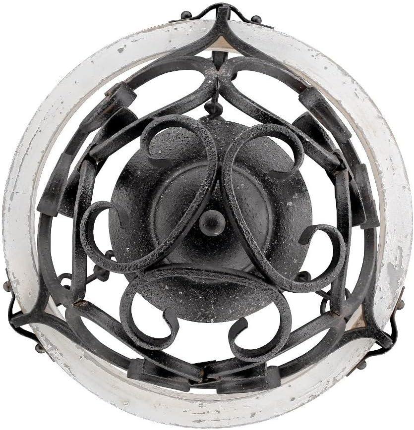 Antique Black Iron 3-Light Pendant with Glass