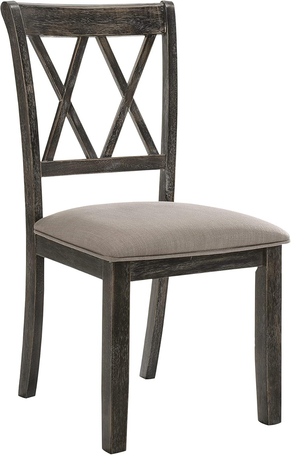 Set of 2 20" Claudia Fabric Dining Chairs Weathered Gray - Acme Furniture