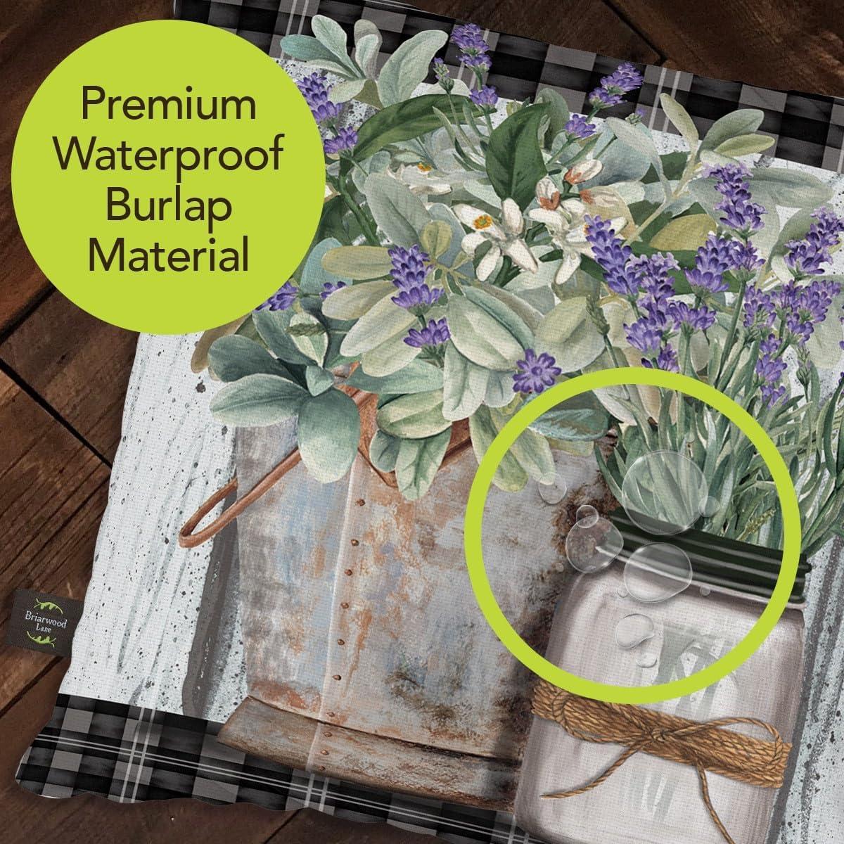 Farmhouse Black and Gray Weather Resistant Square Cushion