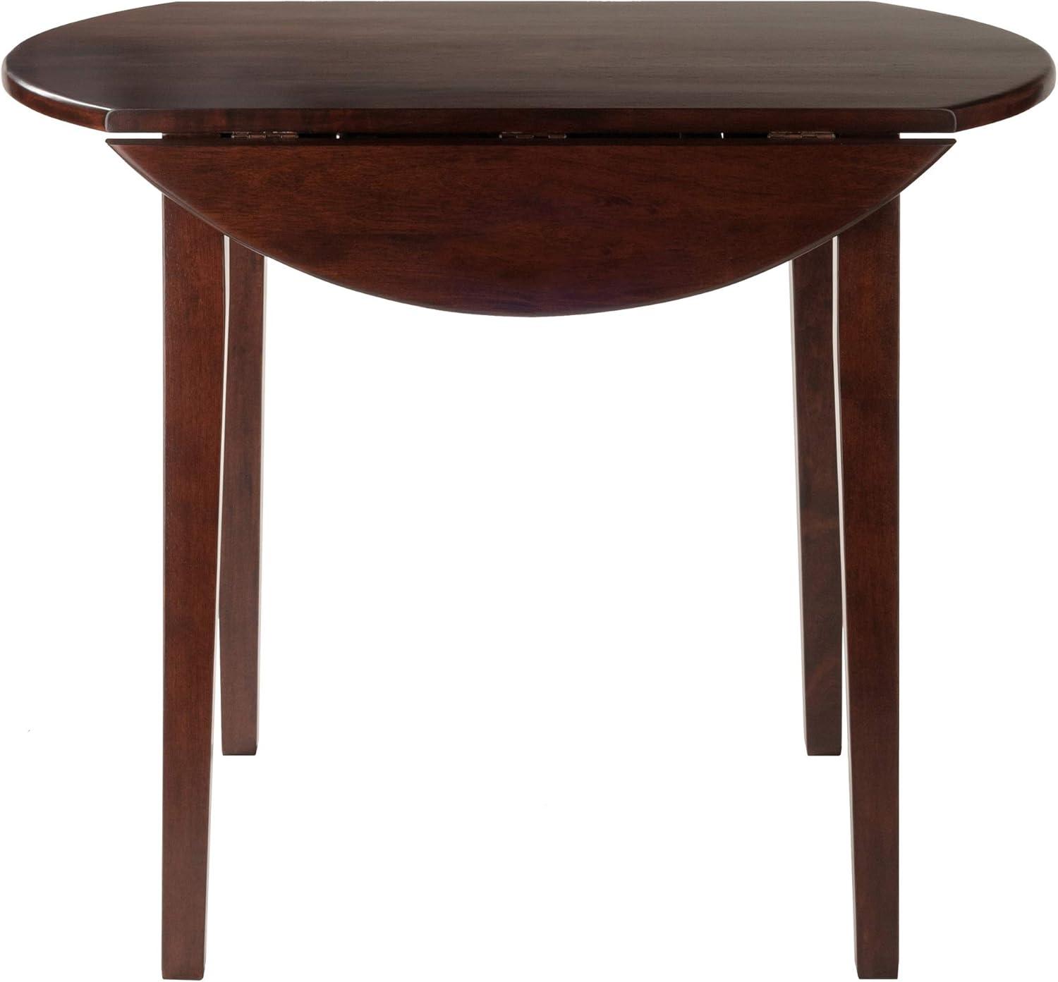 Transitional 36" Extendable Round Dining Table in Walnut