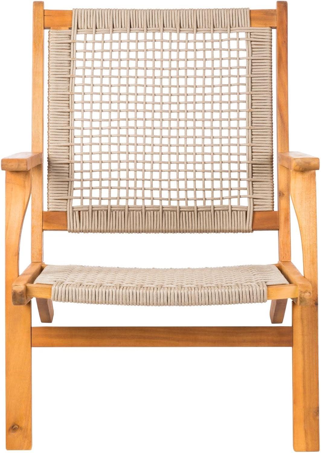 Vega Natural Stain Outdoor Chair in Ecru Cording