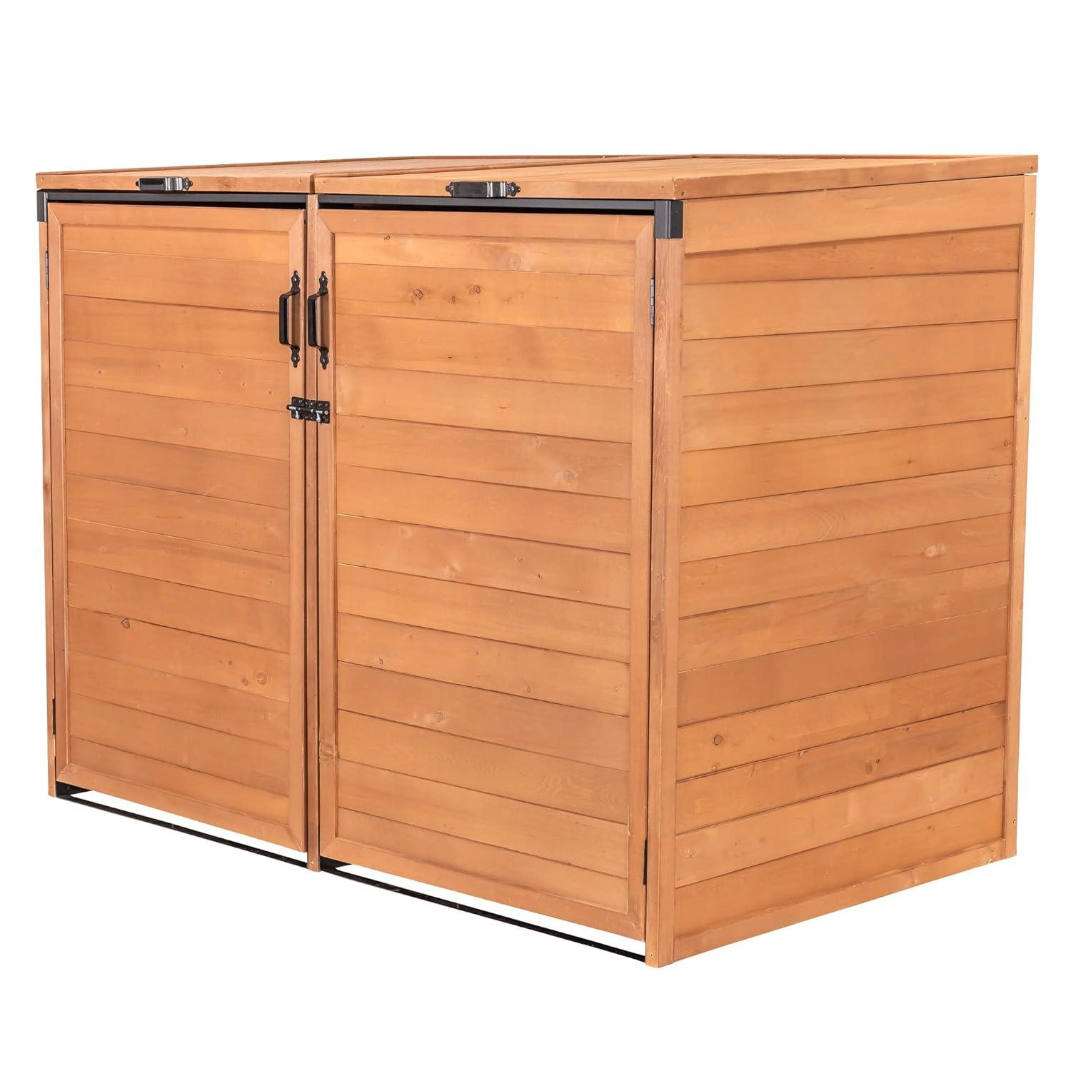 Leisure Season 5 Ft. W x 3 Ft. D Solid Wood Lean to Garbage Shed