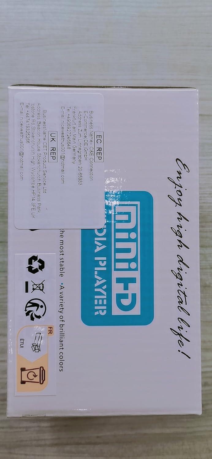 AGPTEK Updated 4K@30hz HDMI TV Media Player with HDMI/AV/VGA Output, Digital MP4 Player for 14TB HDD/ 256G USB Drive/SD Card/H.265 MP4, with Remote Control for MP3 AVI RMVB MPEG etc