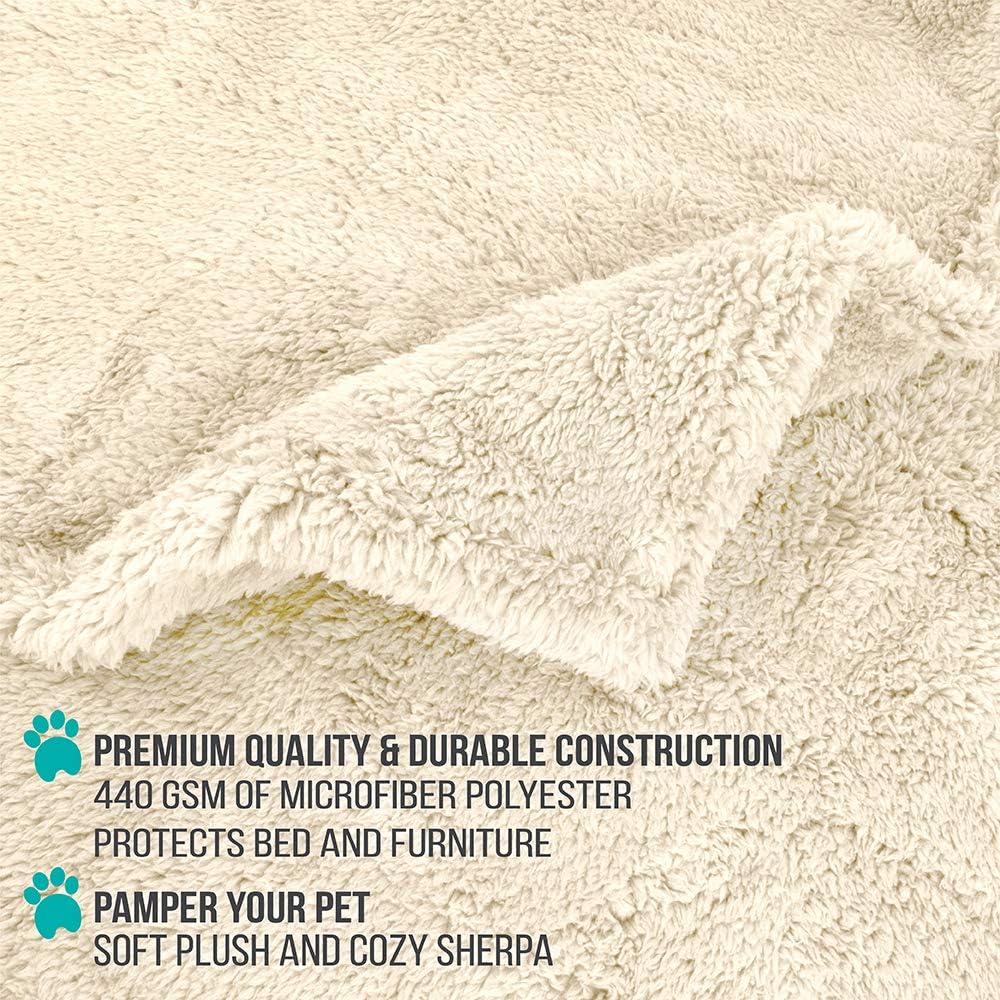 Small Beige Waterproof Sherpa Pet Blanket