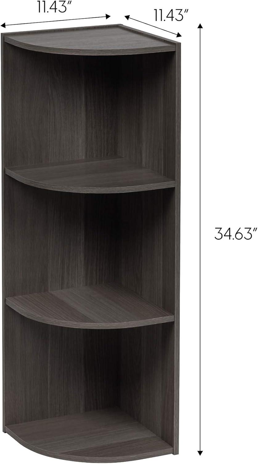 IRIS USA 3-Tier Small Spaces Corner Wood Bookshelf Storage