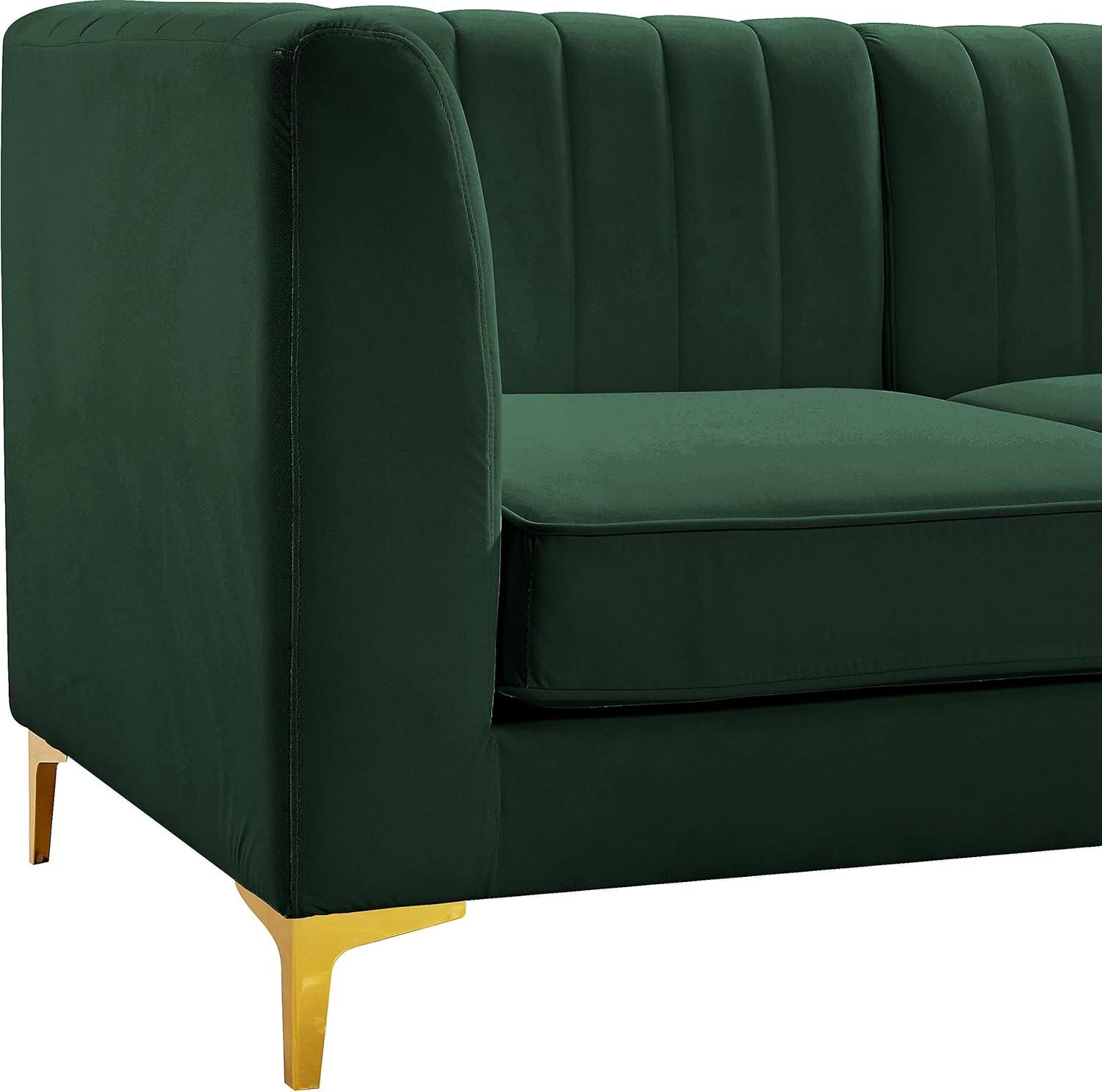 Meridian Furniture Alina Green Velvet Corner Chair