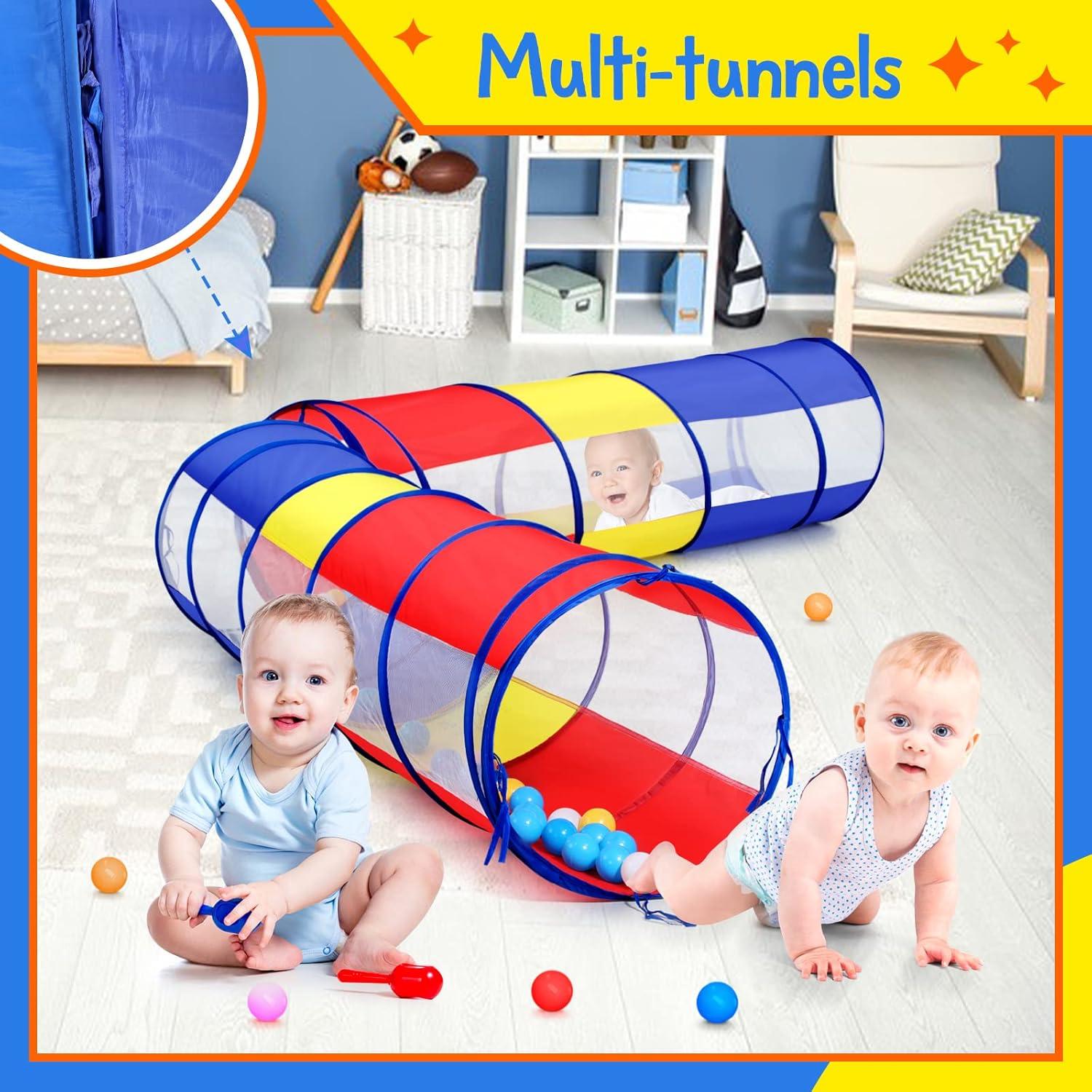 Colorful 6-Foot Pop-Up Kids Play Tunnel with Mesh Sides