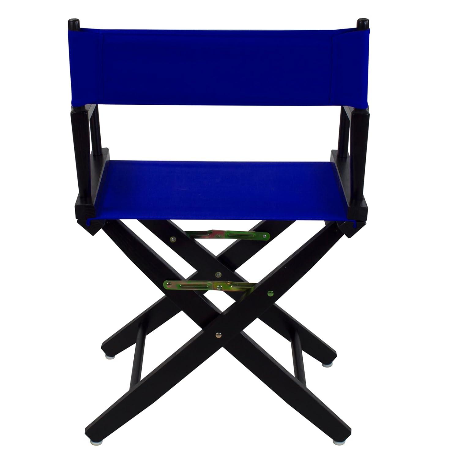 206-02-032-13 18 in. Extra-Wide Premium Directors Chair, Black Frame with Royal Blue Color Cover