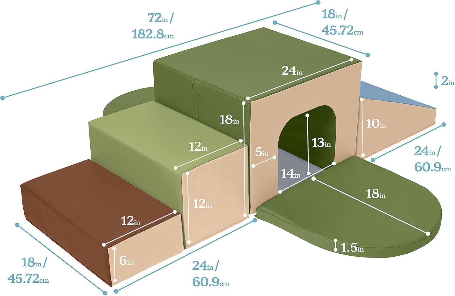 Earthtone Foam Tunnel Maze Toddler Playset, 6-Piece