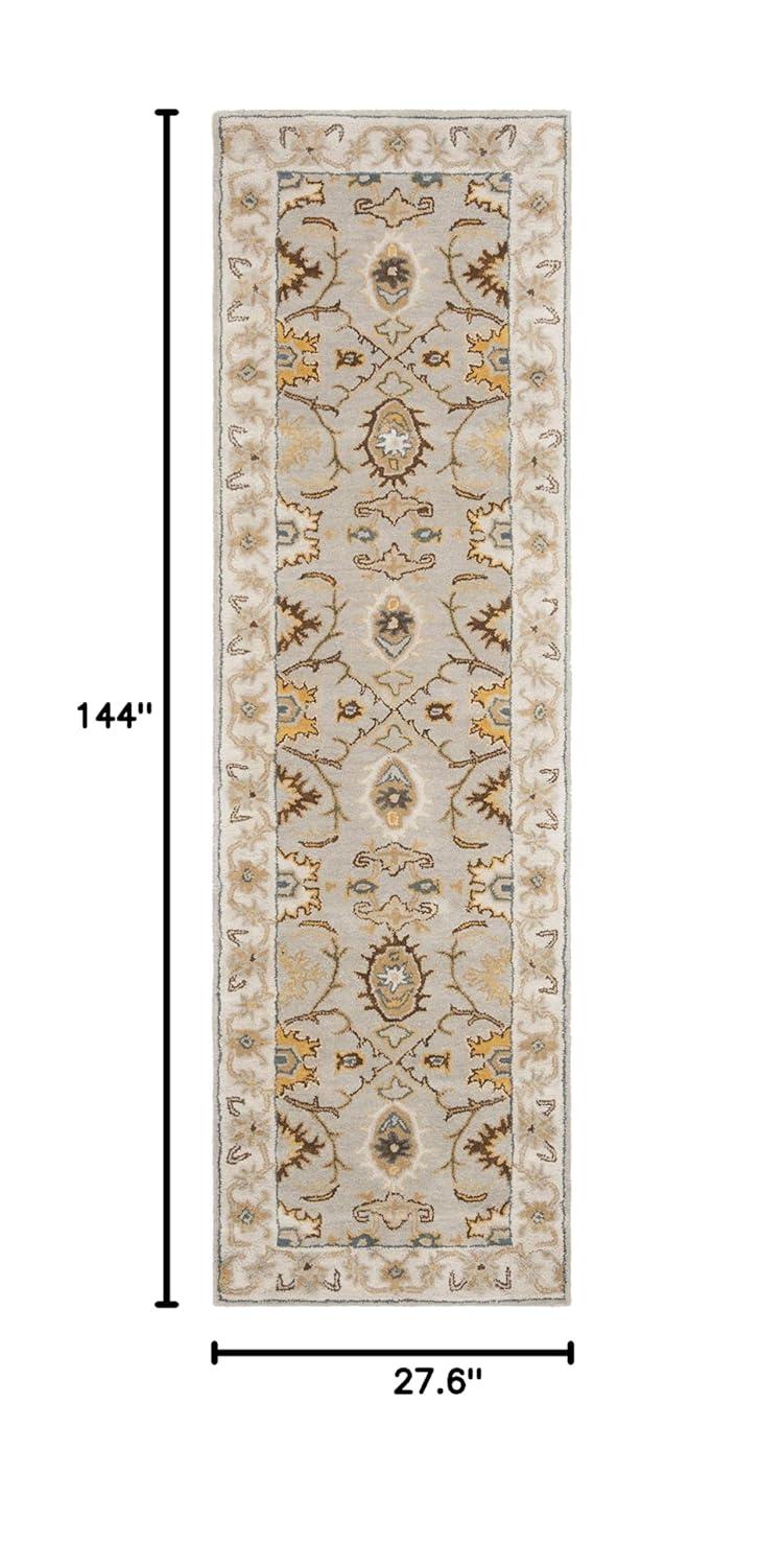Heritage HG734 Handmade Runner Rug - 2'3"x12' - Light Grey/Grey - Safavieh