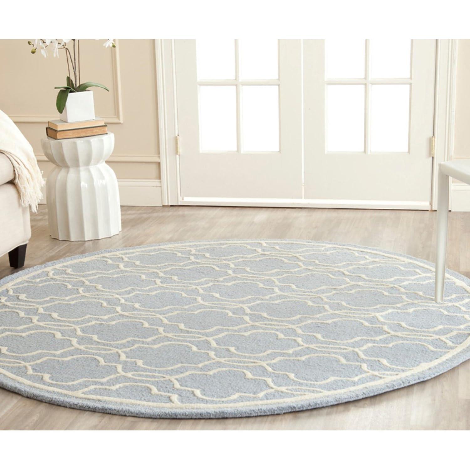 SAFAVIEH Cambridge Kyle Geometric Wool Area Rug, Navy/Ivory, 8' x 10'