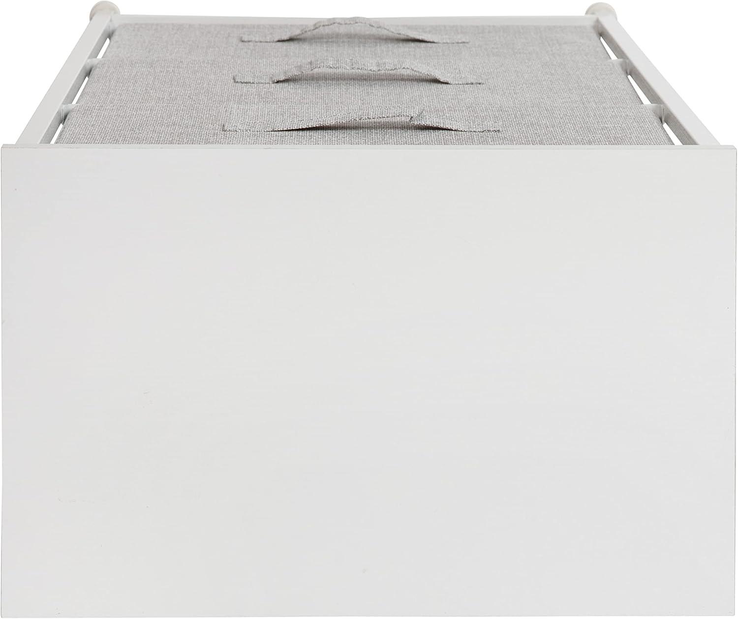 Flash Furniture Malone 3 Drawer Vertical Storage Dresser with Wood Top & Fabric Pull Drawers