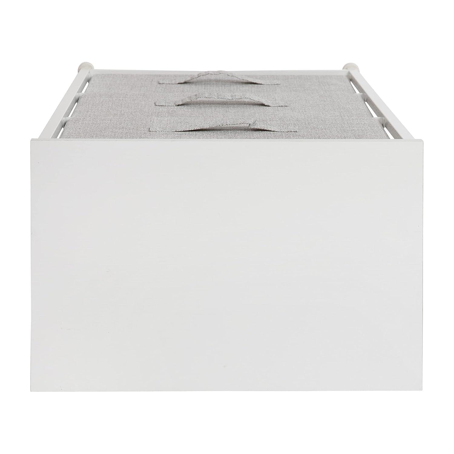 Flash Furniture Malone 3 Drawer Vertical Storage Dresser with Wood Top & Fabric Pull Drawers