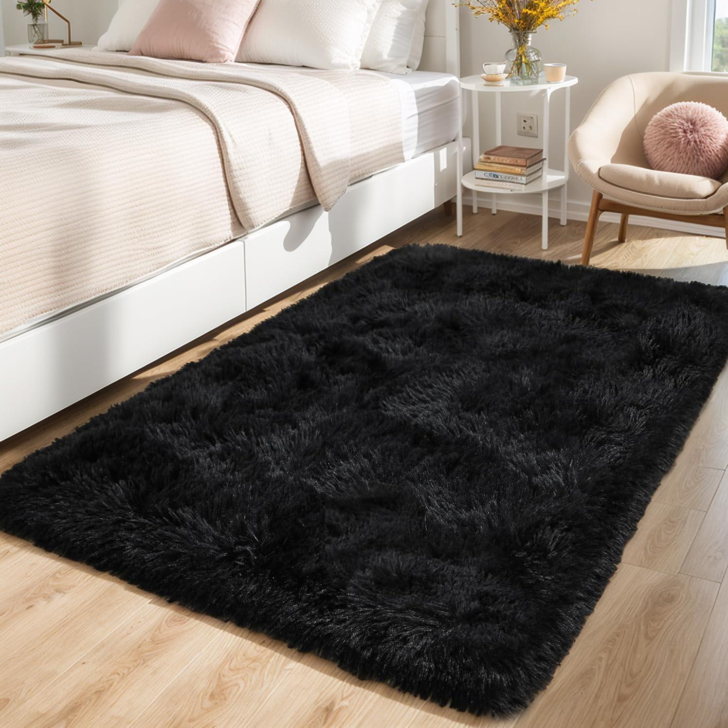 Softlife Super Soft Rug For Living Room Fluffy Rugs For Dorm Room Cute Plush carpet For Bedroom,8' x 10',Red