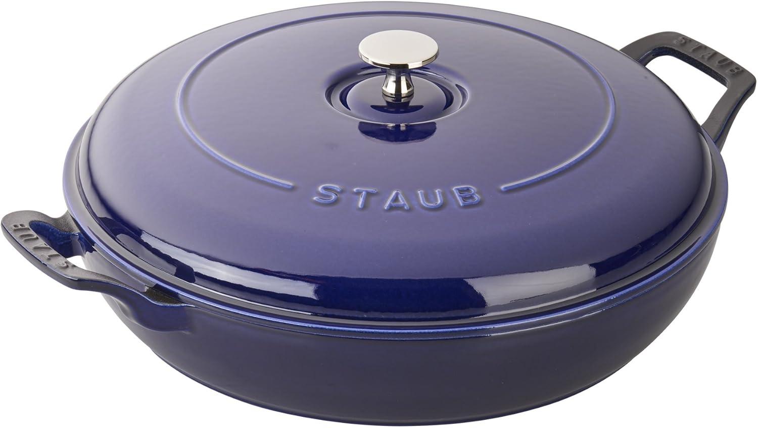 Staub Cast Iron Braiser, Dutch Oven, 3.5-Quart, Serves 3-4