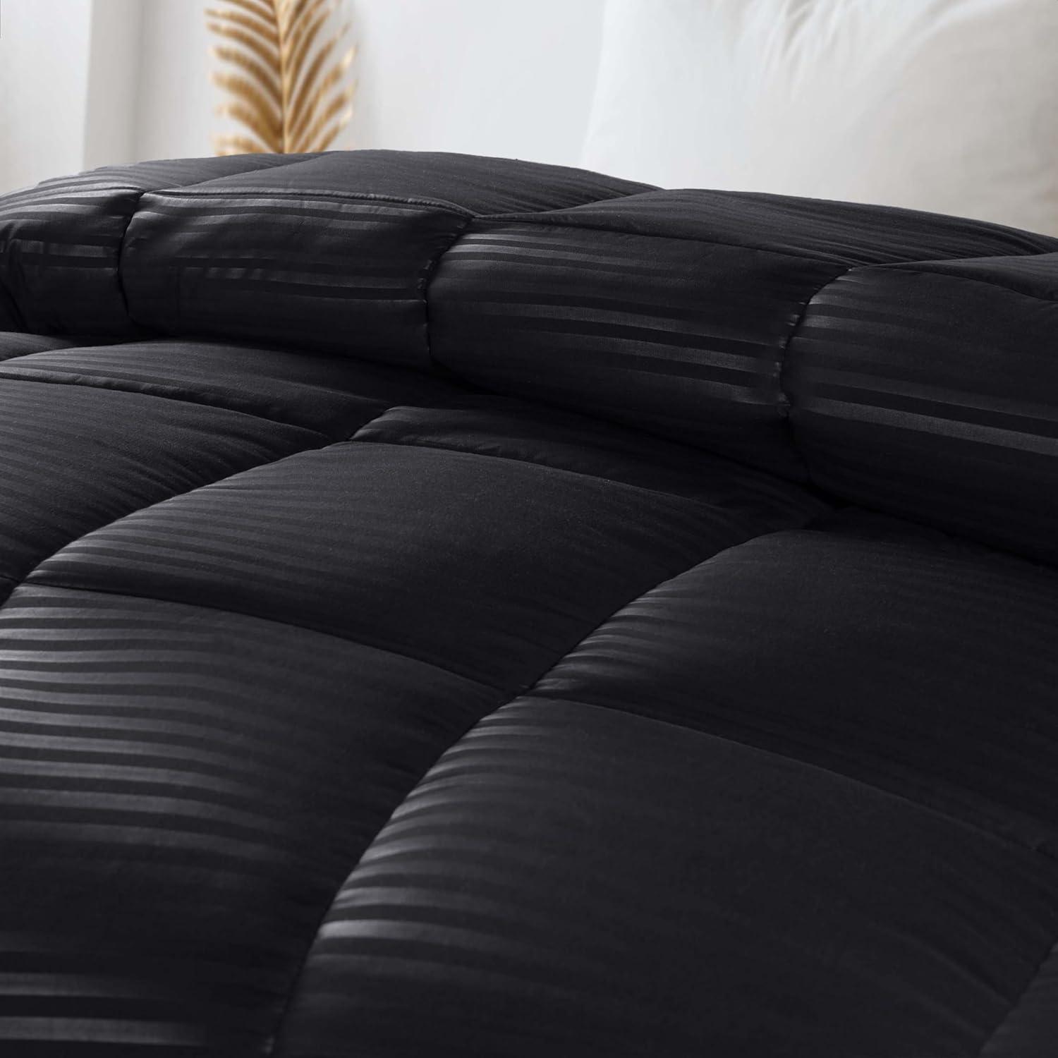 Superior Striped Down Alternative Comforter, Twin/ Twin XL, Black