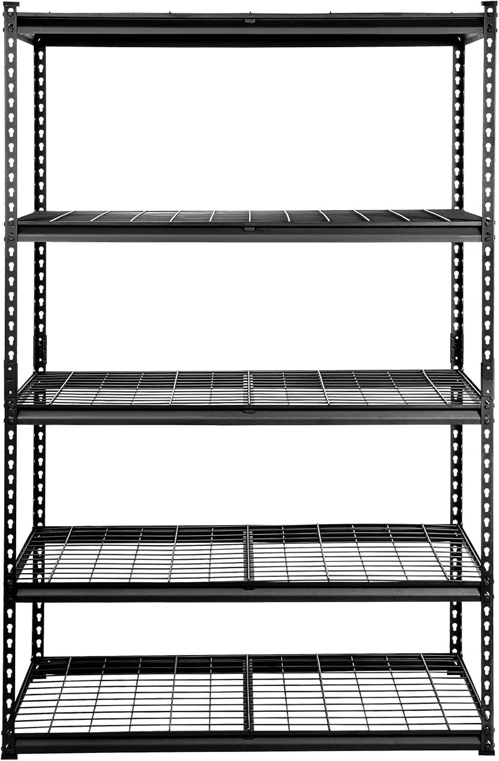 VEVOR 5-Tier Black Metal Adjustable Heavy Duty Storage Shelving Unit