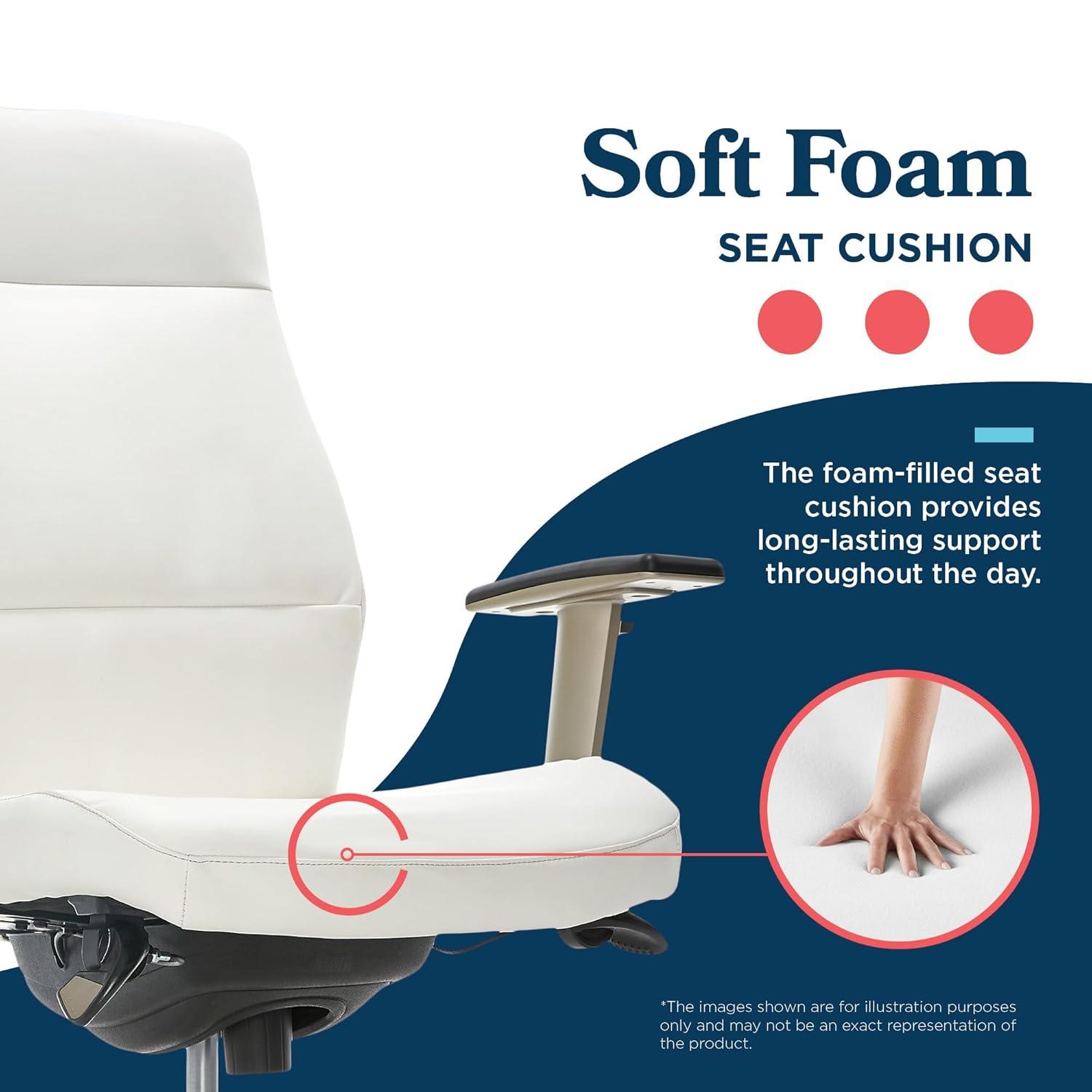 La-Z-Boy Baylor Bonded Leather Adjustable Ergonomic Executive Office Chair with Lumbar Support