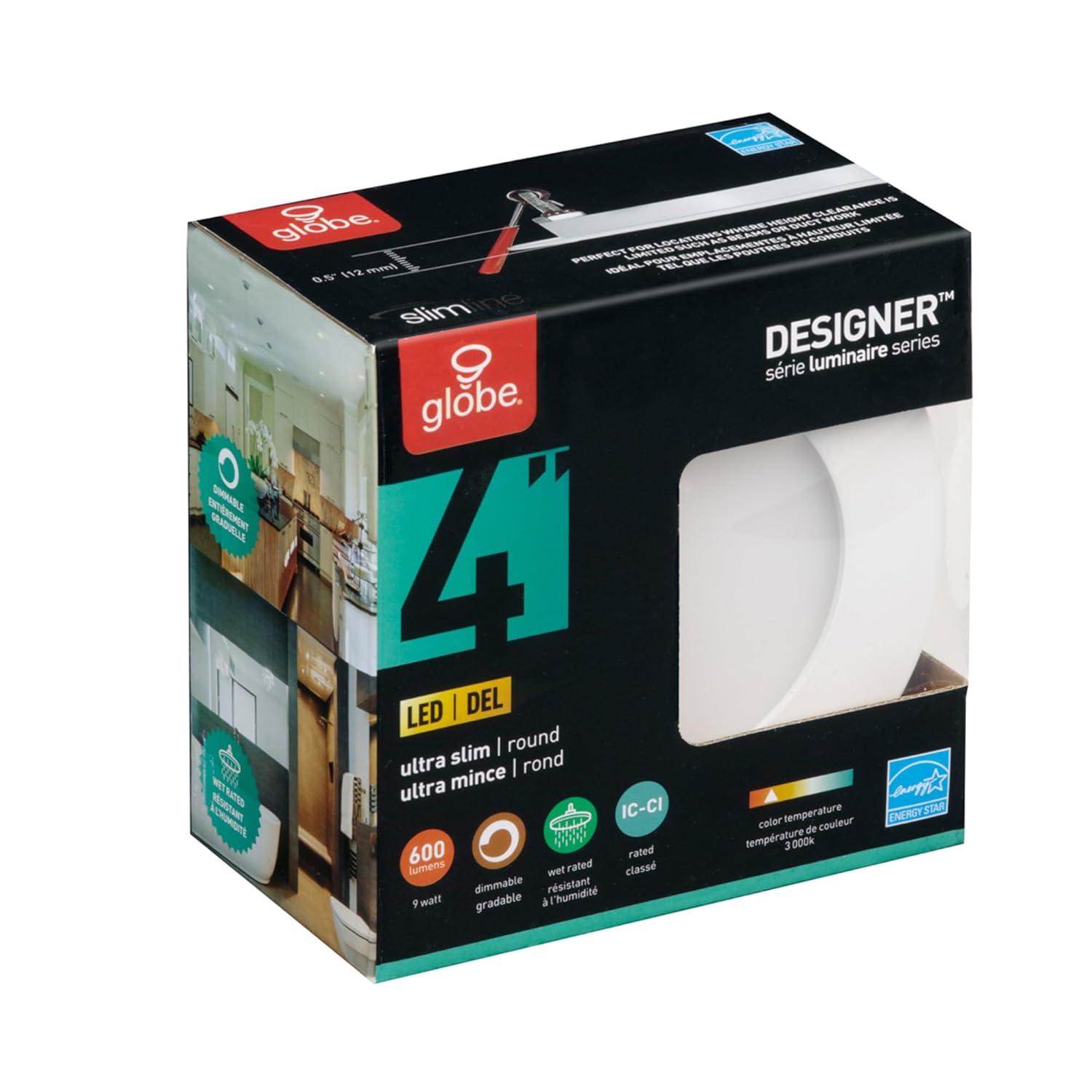 Slimline 4'' Dimmable Air-Tight IC Rated Recessed Lighting Kit