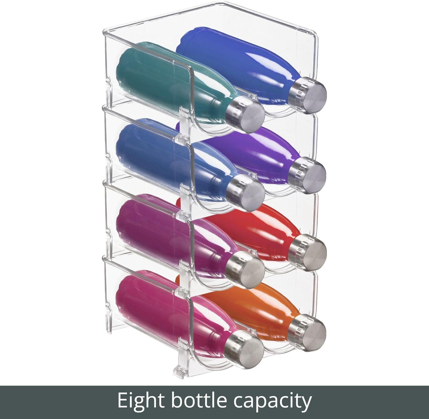 mDesign Plastic Free-Standing Stackable Water Bottle Storage Rack