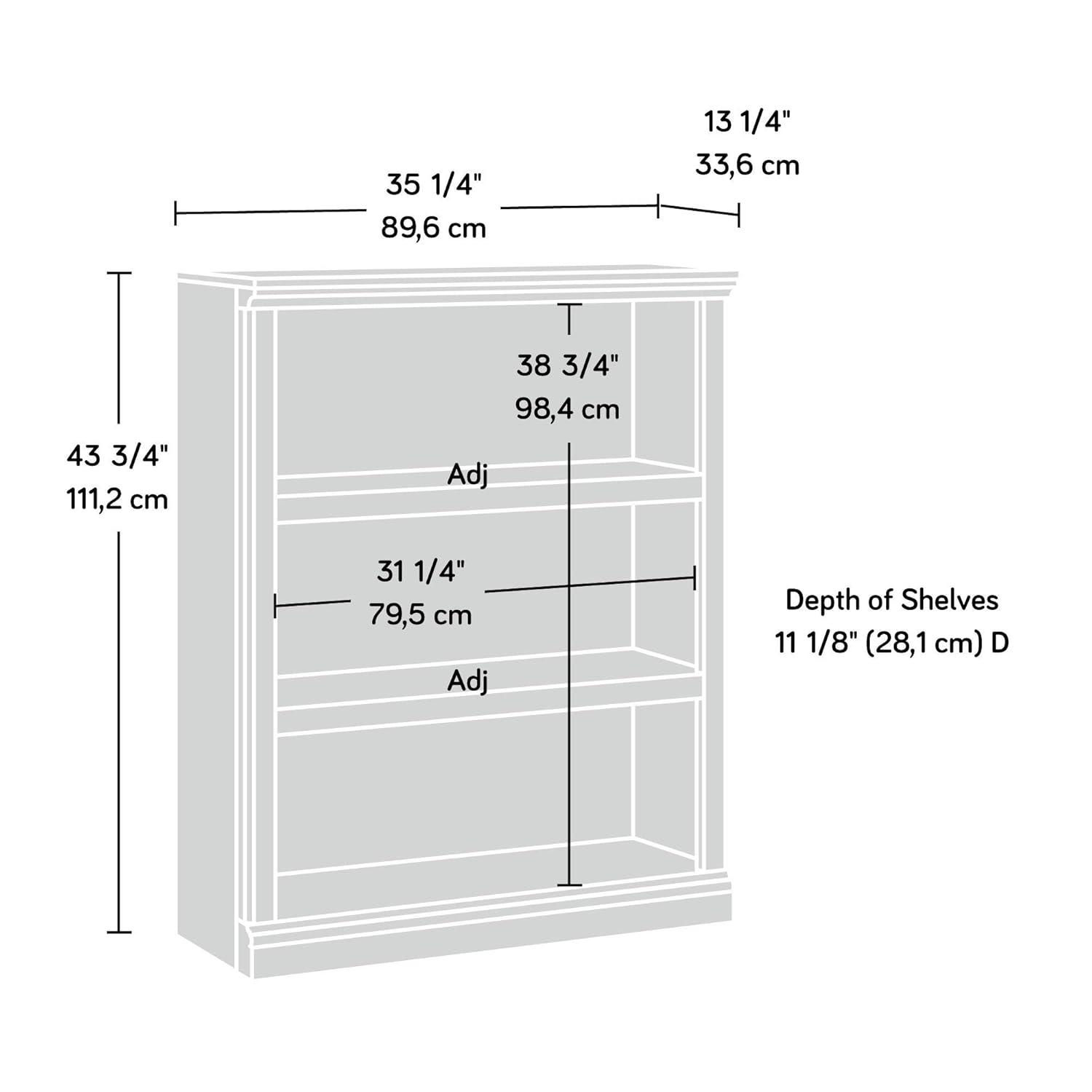 Sauder Select 3 Shelf Bookcase, Washington Cherry Finish
