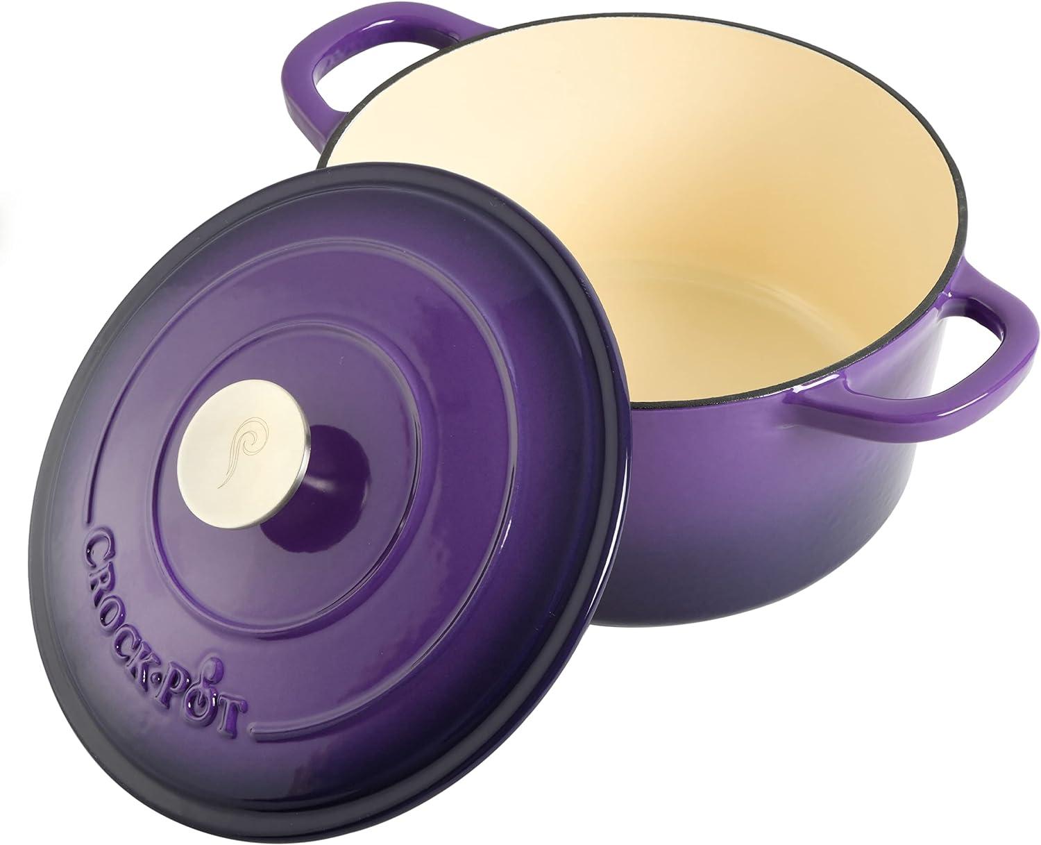 Lavender Enameled Cast Iron 5-Quart Dutch Oven with Lid