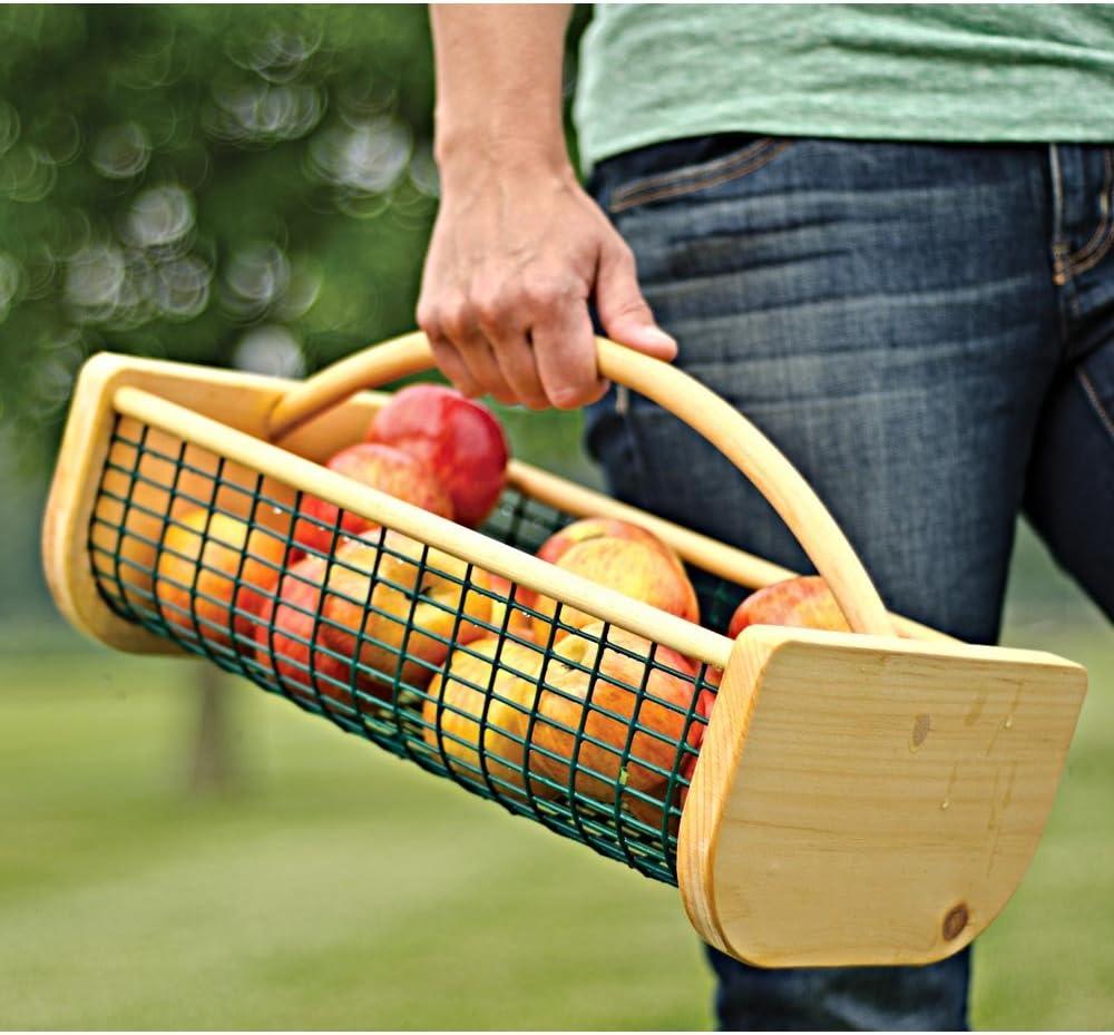 Gardeners Supply Company Garden Hod Harvest Basket | Versatile Gardening Fruits & Vegetables Gathering Basket | Natural Smooth Pine - Maple Frame &