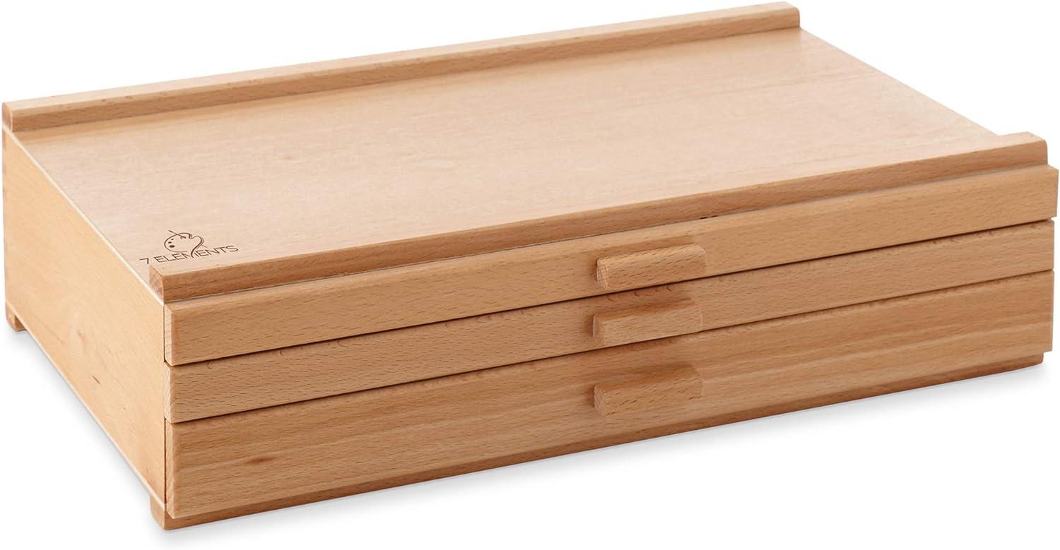 3 Drawer Beechwood Art Supply Holder