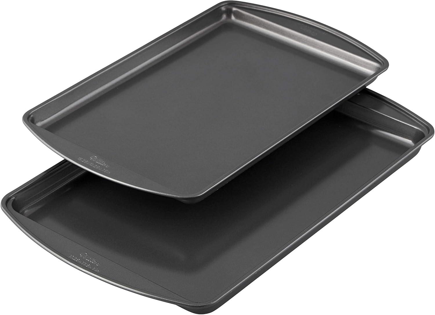 Gray Aluminum Non-Stick Cookie Baking Sheets Set, 2-Piece