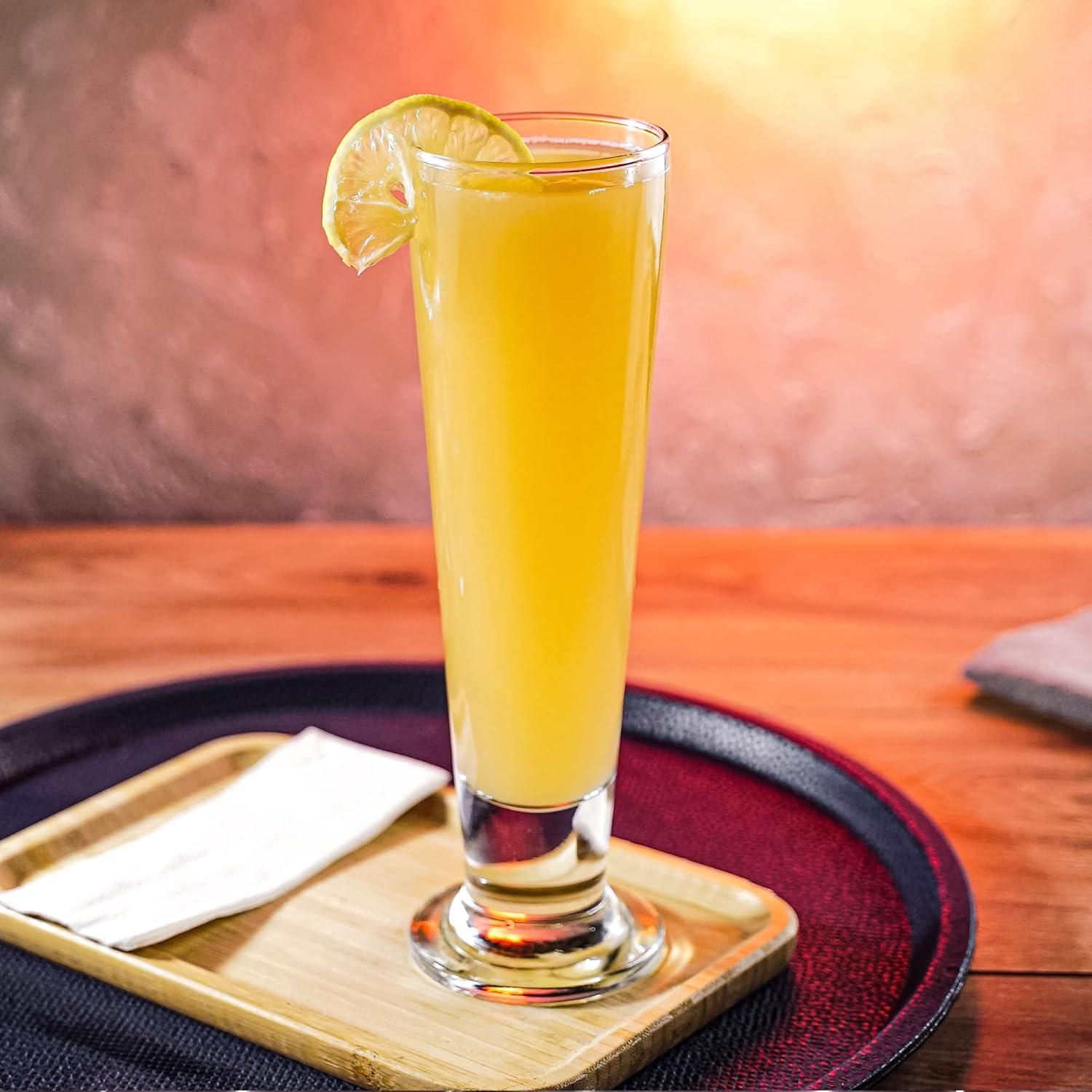 CRYSTALIA Beer Glasses Set, Tall Footed Pilsner Glass, Pint Beer Drinking Set, Lead-Free Brewery Tumblers, Craft Beer Tasting Glass, Classic Lager Stout Clear Glassware, IPA Glasses for Men, 4 PCs