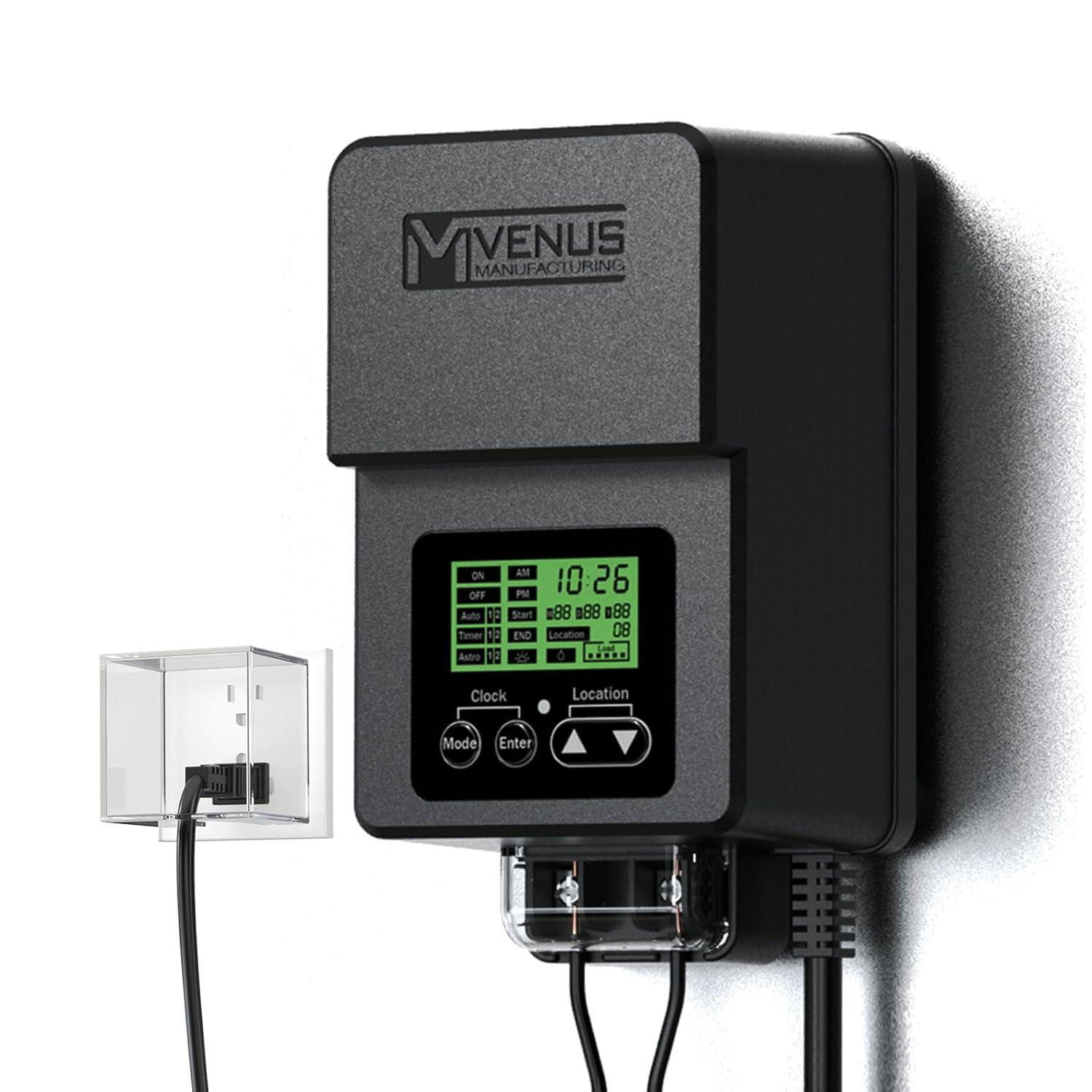 120W Outdoor Low Voltage Transformer with Timer and Photo Sensor, 120V AC to 15V AC Power Supply, Suitable for 12-15V Exterior Garden Landscape Lighting with ETL Listed