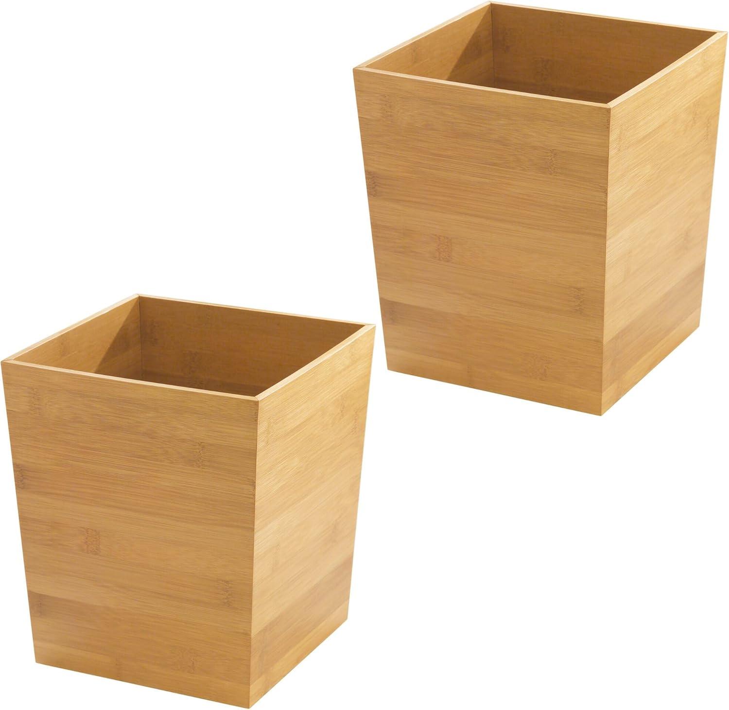 iDesign iDesign Set of 2 Small Bamboo Bathroom Trash Can - Natural (Set of 2)