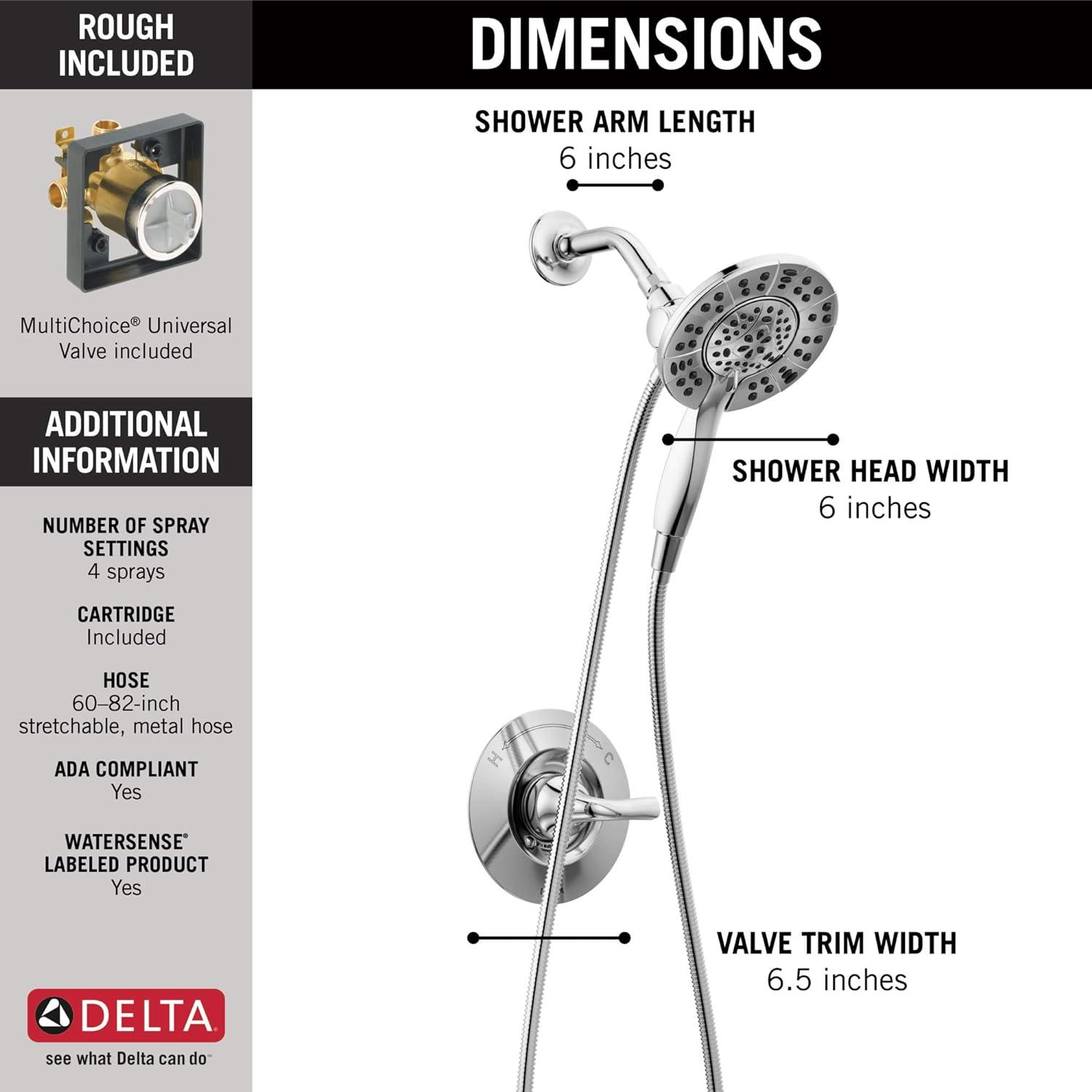 Arvo Single-Function Shower Faucet Set, Shower Trim Kit with In2ition Dual Shower Head and Valve