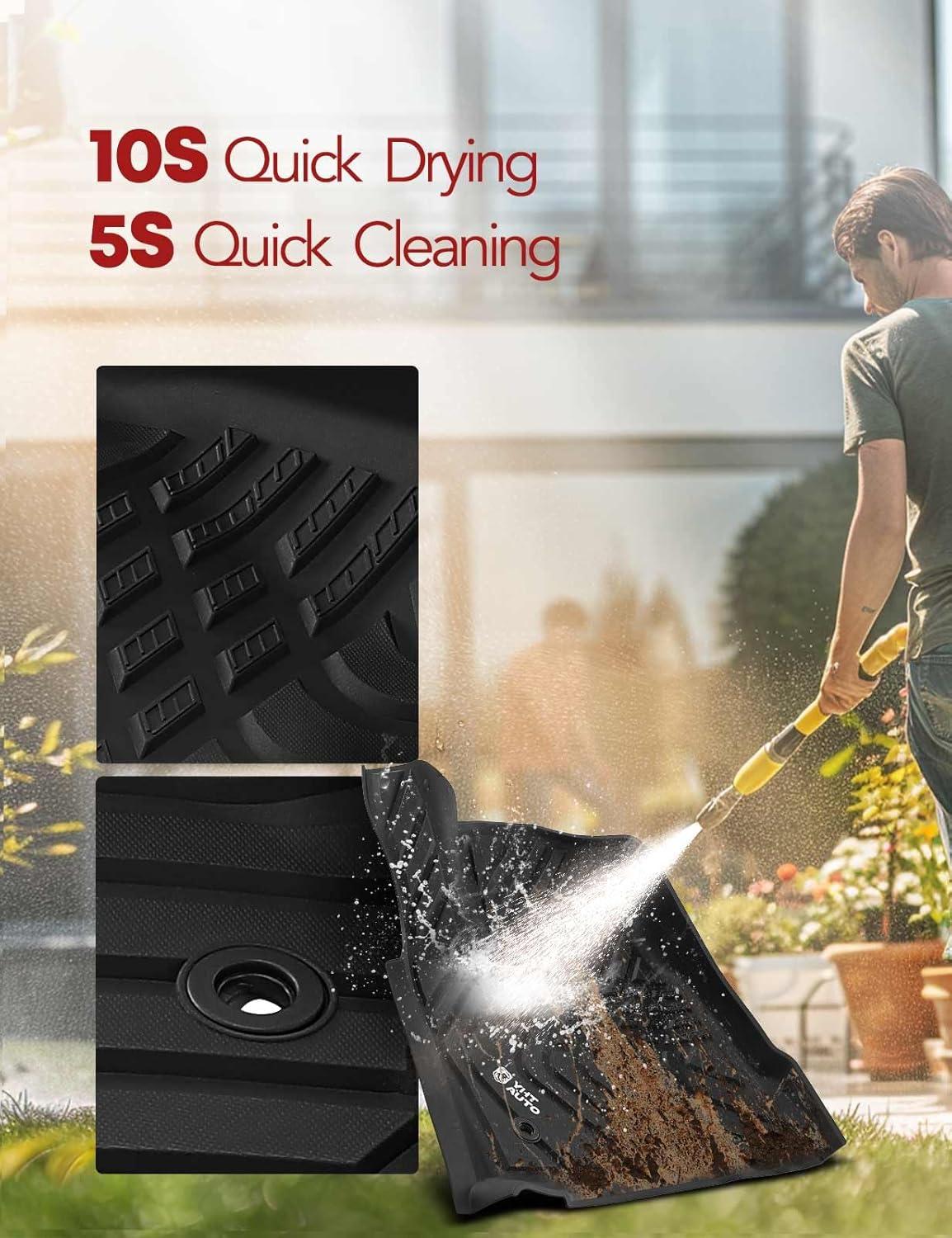 Rough Country Flex-Fit Floor Mats for 2016-2023 Toyota Tacoma - FF-71216