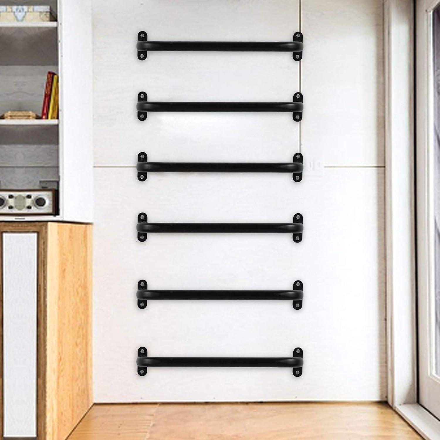 ESPETS 2 Pack 17 Inch Matte Black Safety Handles for Playground Equipment - Swing Set Accessories Grab Handles, Playset Hand Grips, Indoor Monkey Bars for Jungle Gym, Playhouse, Climbing Frame