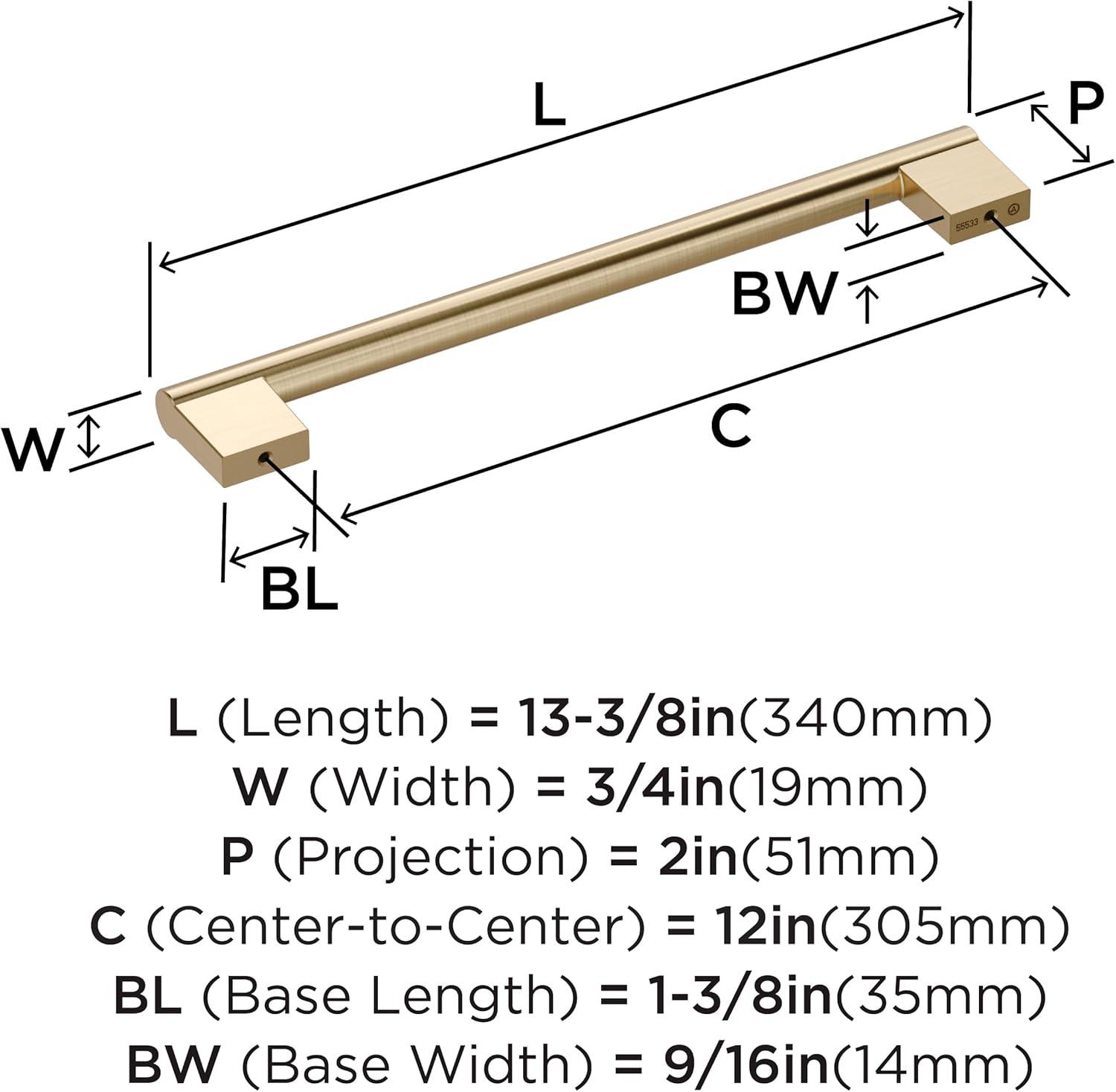 Amerock Versa 12 inch (305mm) Center-to-Center Golden Champagne Appliance Pull