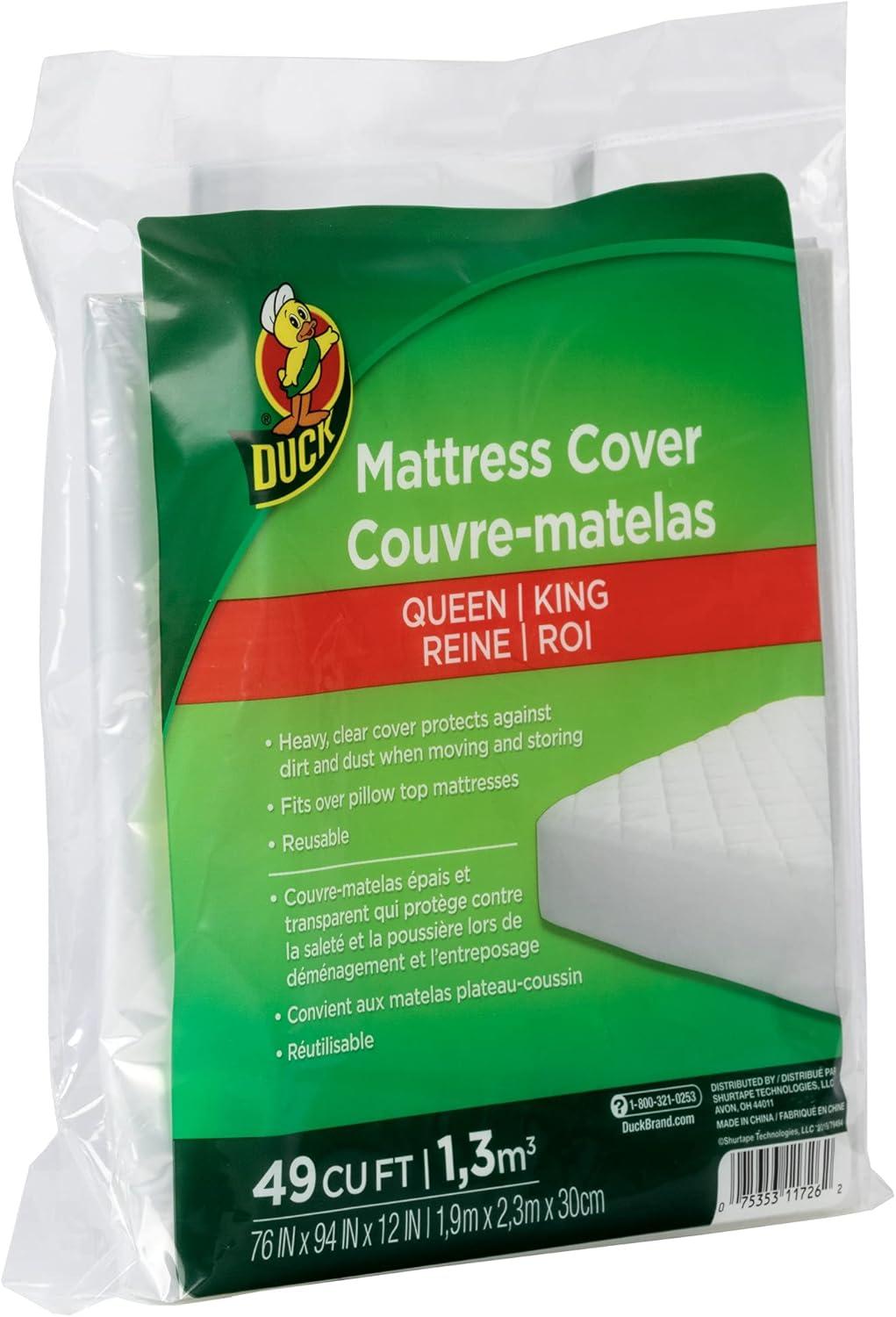 Duck Funda de Colchón Queen/King, 76 x 94 x 12 Pulgadas, Transparente
