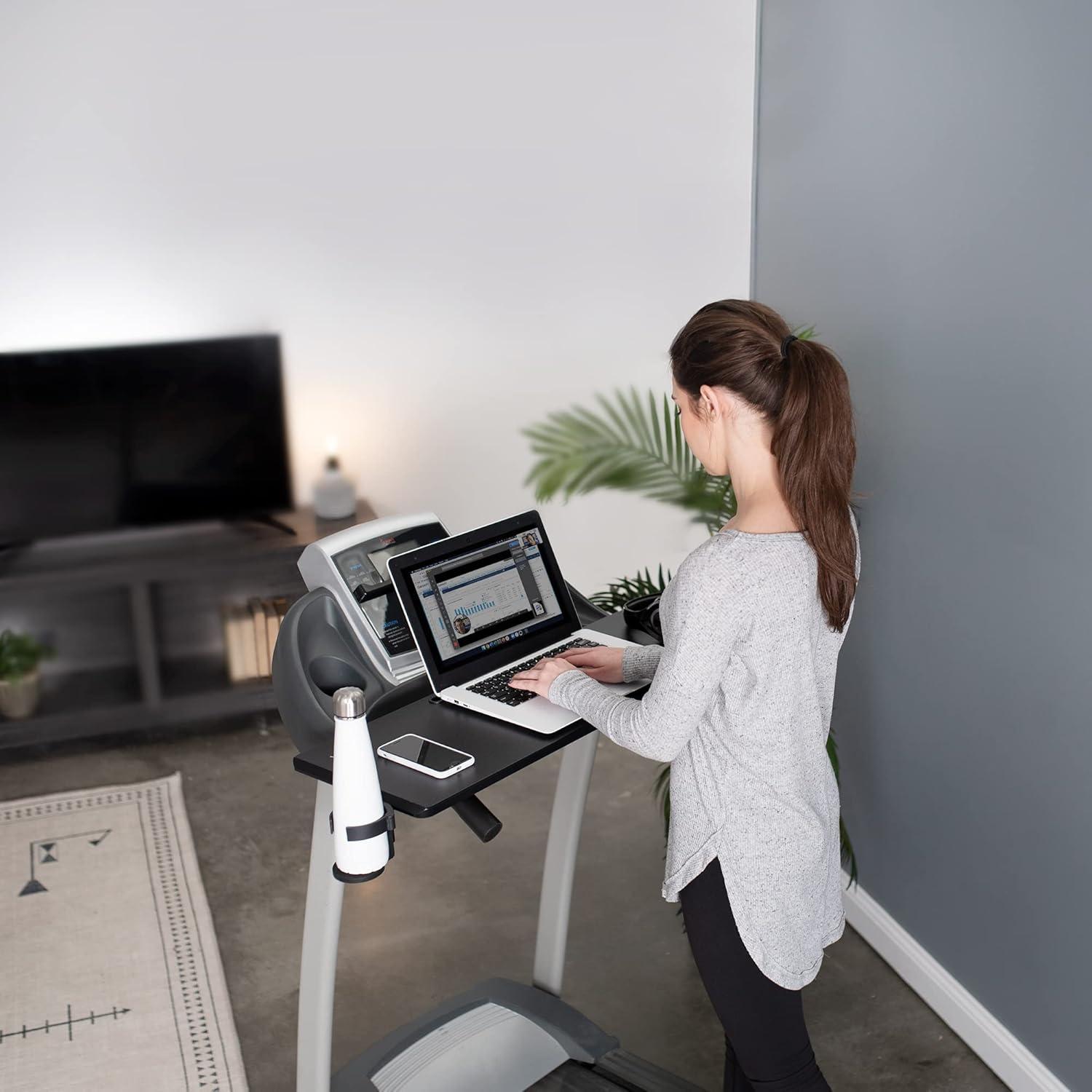 VIVO Universal Laptop Treadmill Desk Attachment with Cupholder and Tech Slot