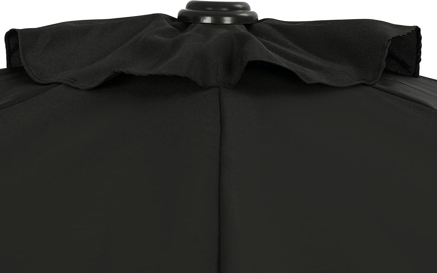 9' x 4.5' Lanai Half Patio Umbrella Black - Island Umbrella: Steel Frame, Water & UV Resistant