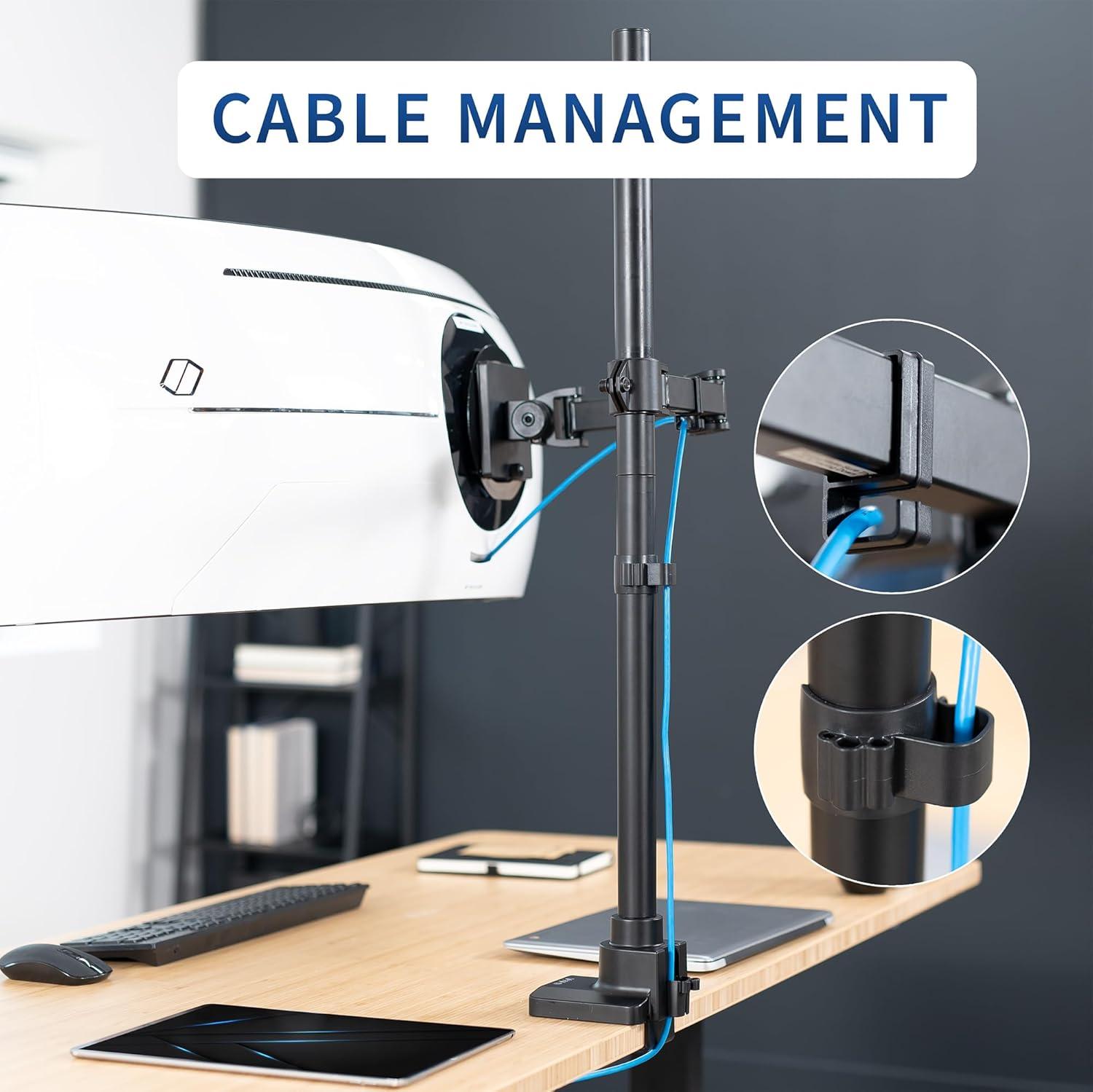 Vivo Single Ultrawide Monitor Extra Tall Desk Mount For Computer Screens To 49" | Wayfair