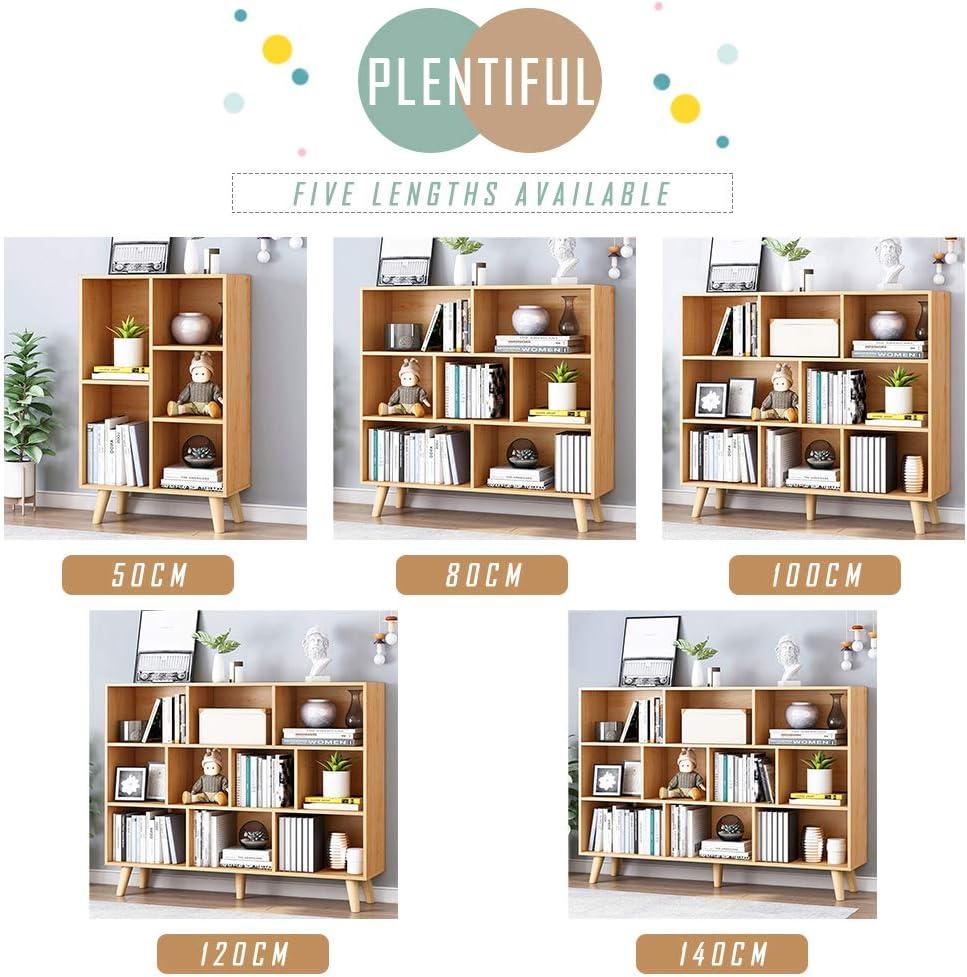 Pear Yellow Wooden 3-Tier Bookcase with 5 Cubes