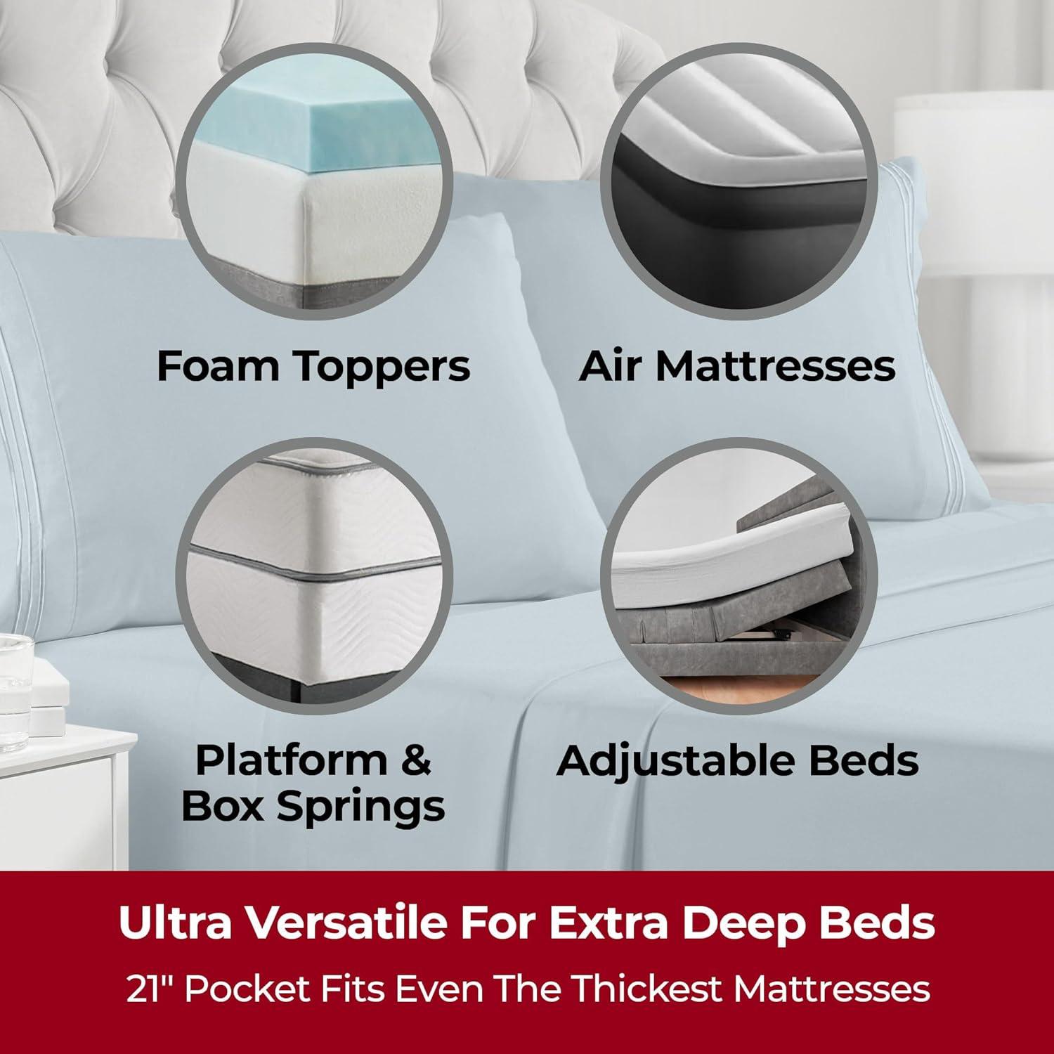 Mellanni Brushed Microfiber Sheet Set, Twin, Spa Blue, 3 Piece